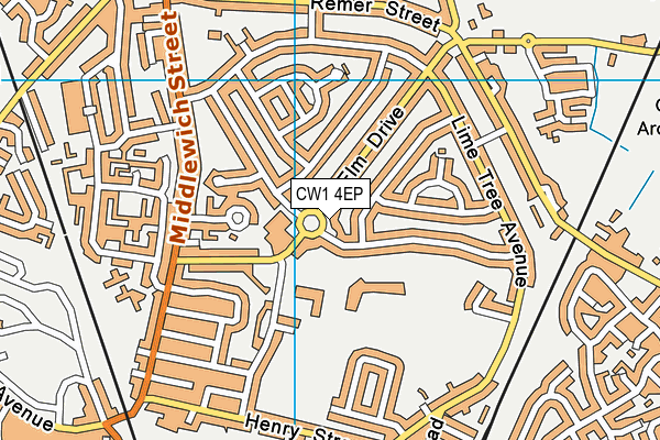 CW1 4EP map - OS VectorMap District (Ordnance Survey)