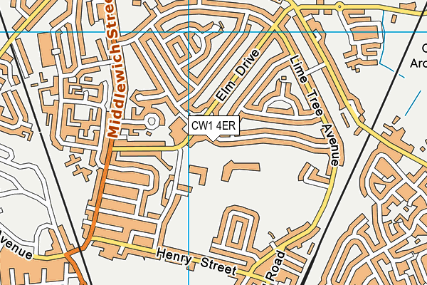 CW1 4ER map - OS VectorMap District (Ordnance Survey)