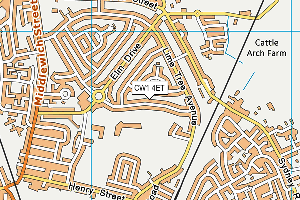 CW1 4ET map - OS VectorMap District (Ordnance Survey)