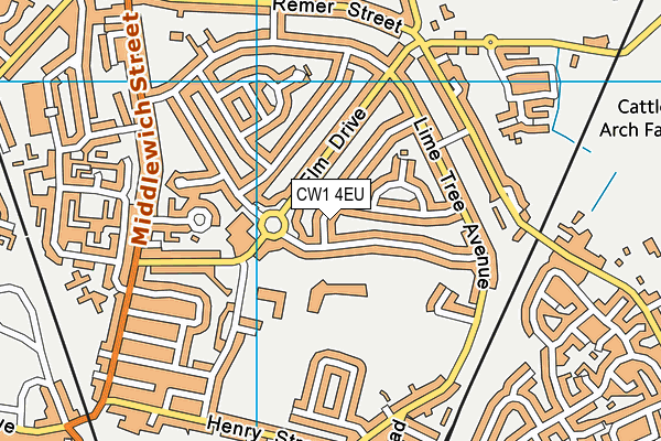 CW1 4EU map - OS VectorMap District (Ordnance Survey)