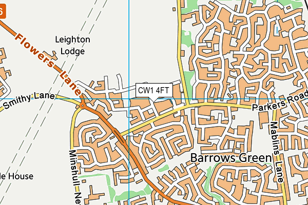 CW1 4FT map - OS VectorMap District (Ordnance Survey)