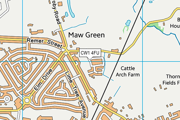 CW1 4FU map - OS VectorMap District (Ordnance Survey)