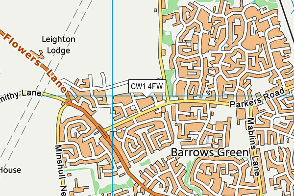 CW1 4FW map - OS VectorMap District (Ordnance Survey)