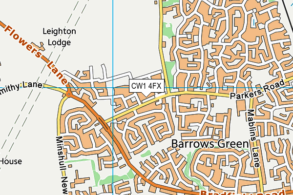 CW1 4FX map - OS VectorMap District (Ordnance Survey)