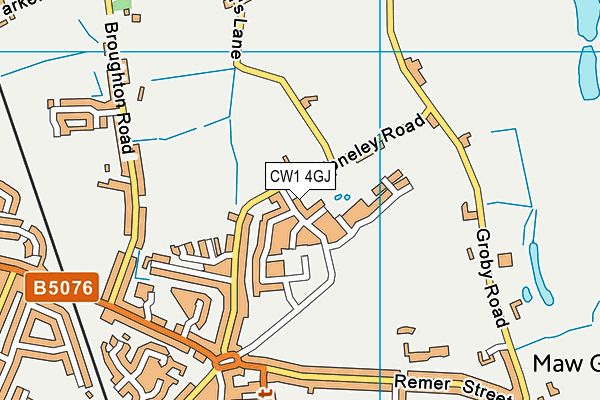 CW1 4GJ map - OS VectorMap District (Ordnance Survey)