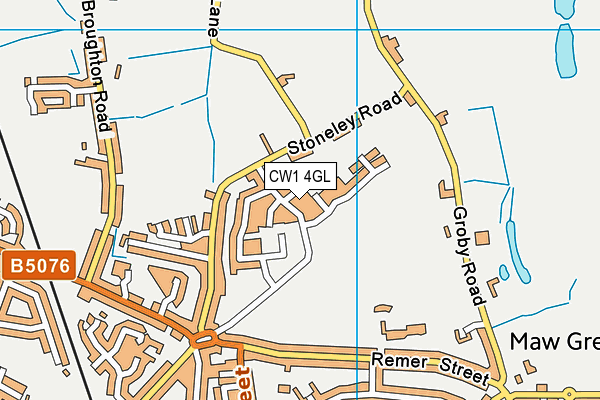 CW1 4GL map - OS VectorMap District (Ordnance Survey)