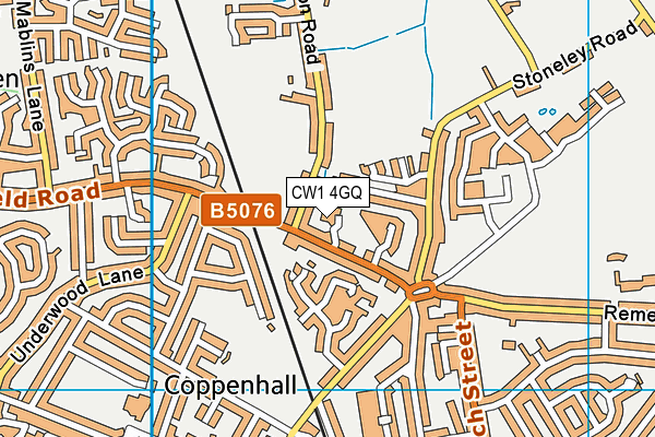 CW1 4GQ map - OS VectorMap District (Ordnance Survey)