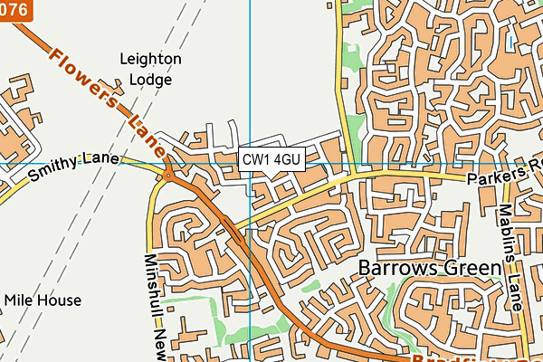 CW1 4GU map - OS VectorMap District (Ordnance Survey)