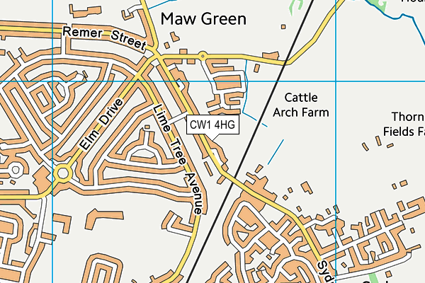 CW1 4HG map - OS VectorMap District (Ordnance Survey)