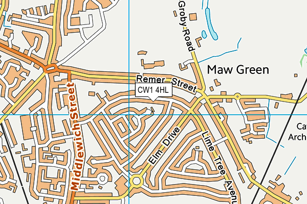 CW1 4HL map - OS VectorMap District (Ordnance Survey)