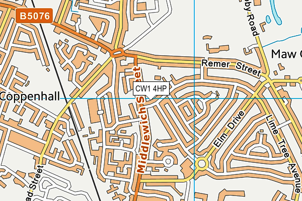 CW1 4HP map - OS VectorMap District (Ordnance Survey)