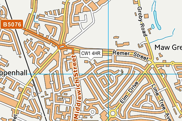 CW1 4HR map - OS VectorMap District (Ordnance Survey)