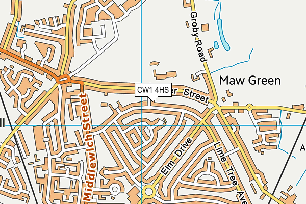 CW1 4HS map - OS VectorMap District (Ordnance Survey)