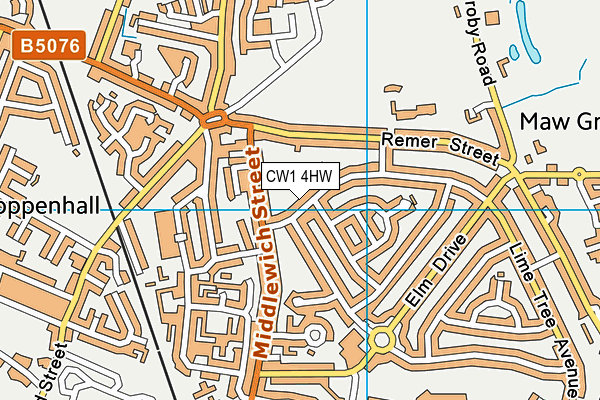 CW1 4HW map - OS VectorMap District (Ordnance Survey)