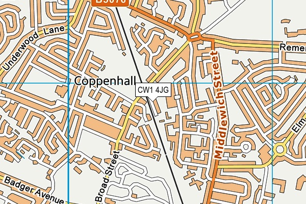 CW1 4JG map - OS VectorMap District (Ordnance Survey)