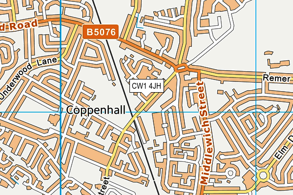 CW1 4JH map - OS VectorMap District (Ordnance Survey)