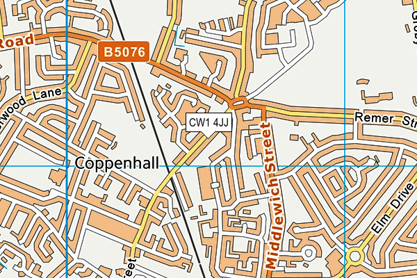 CW1 4JJ map - OS VectorMap District (Ordnance Survey)