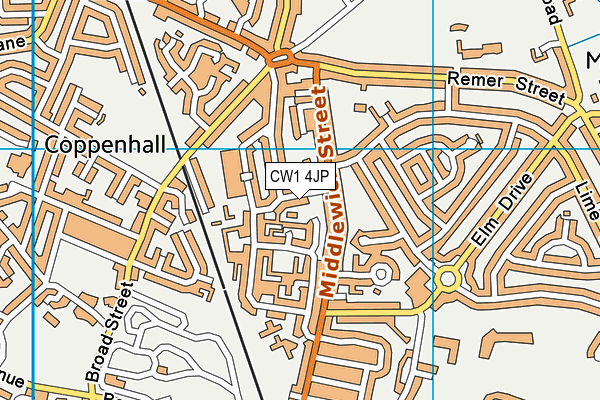 CW1 4JP map - OS VectorMap District (Ordnance Survey)