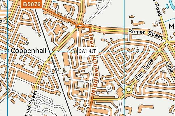 CW1 4JT map - OS VectorMap District (Ordnance Survey)
