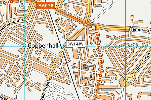 CW1 4JW map - OS VectorMap District (Ordnance Survey)