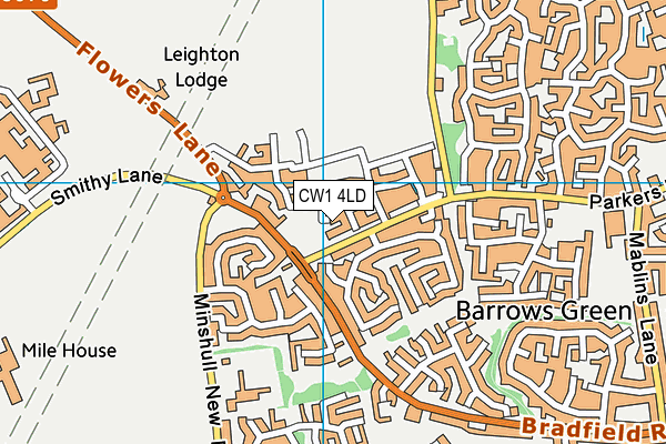 CW1 4LD map - OS VectorMap District (Ordnance Survey)