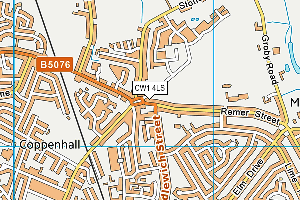 CW1 4LS map - OS VectorMap District (Ordnance Survey)