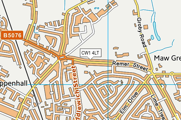 CW1 4LT map - OS VectorMap District (Ordnance Survey)