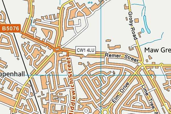CW1 4LU map - OS VectorMap District (Ordnance Survey)