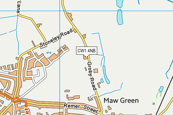 CW1 4NB map - OS VectorMap District (Ordnance Survey)