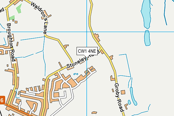 CW1 4NE map - OS VectorMap District (Ordnance Survey)