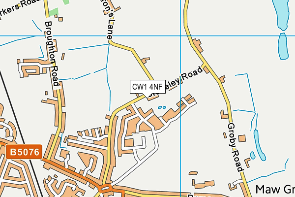 CW1 4NF map - OS VectorMap District (Ordnance Survey)