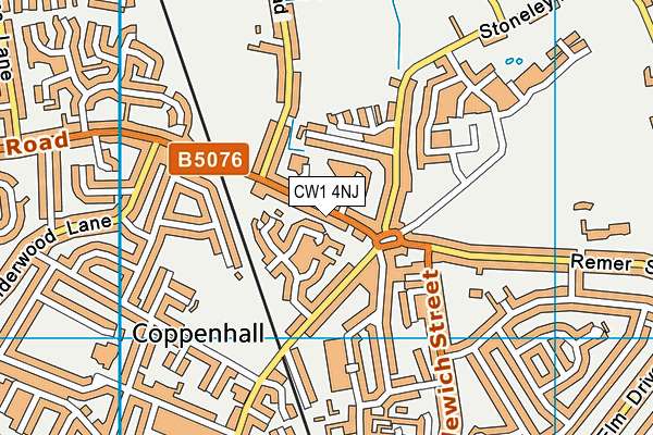 CW1 4NJ map - OS VectorMap District (Ordnance Survey)