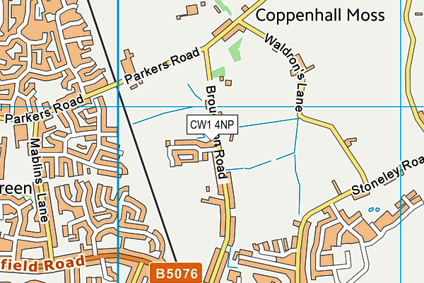 CW1 4NP map - OS VectorMap District (Ordnance Survey)