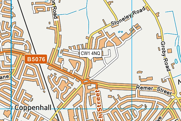 CW1 4NQ map - OS VectorMap District (Ordnance Survey)