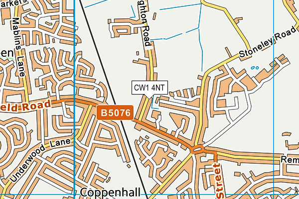 CW1 4NT map - OS VectorMap District (Ordnance Survey)