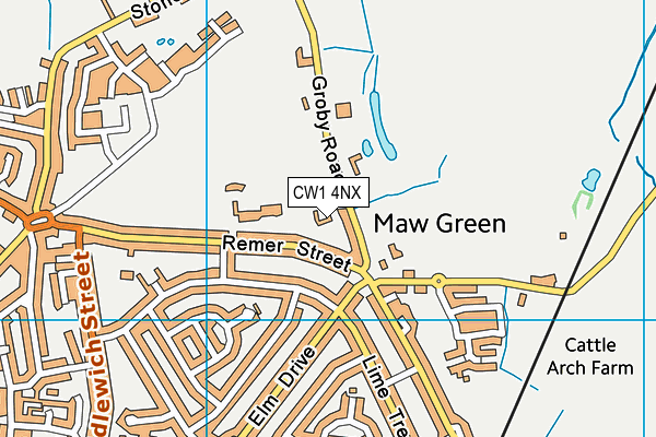 CW1 4NX map - OS VectorMap District (Ordnance Survey)