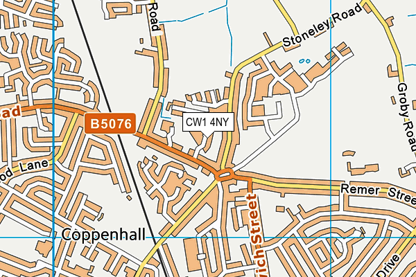 CW1 4NY map - OS VectorMap District (Ordnance Survey)