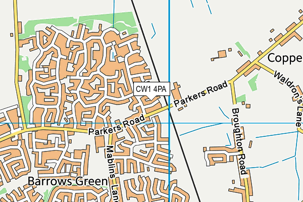 CW1 4PA map - OS VectorMap District (Ordnance Survey)
