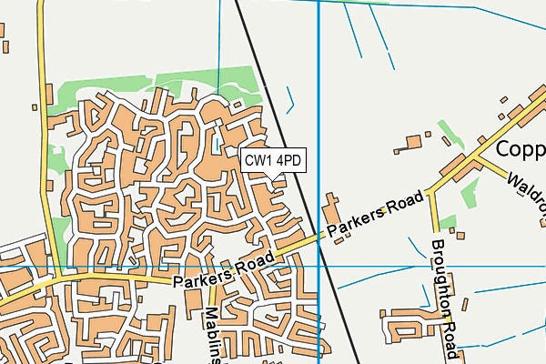 CW1 4PD map - OS VectorMap District (Ordnance Survey)