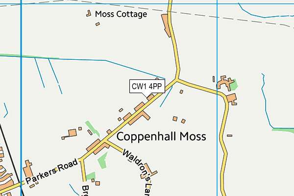 Oakfield Lodge School map (CW1 4PP) - OS VectorMap District (Ordnance Survey)