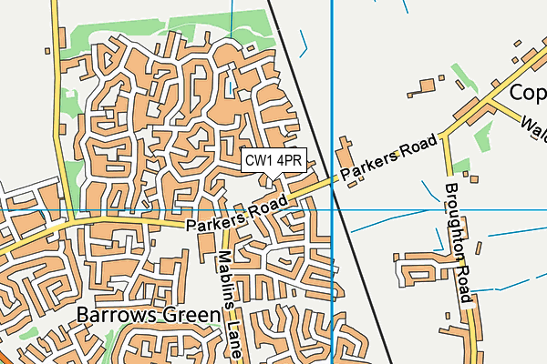 CW1 4PR map - OS VectorMap District (Ordnance Survey)