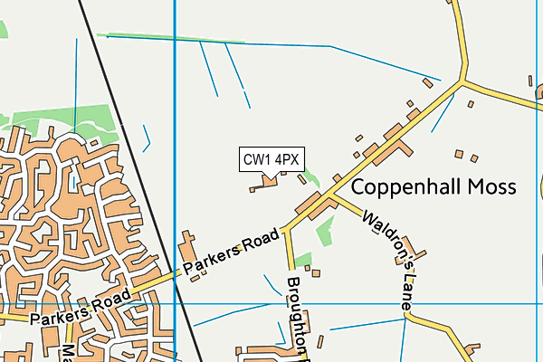 CW1 4PX map - OS VectorMap District (Ordnance Survey)