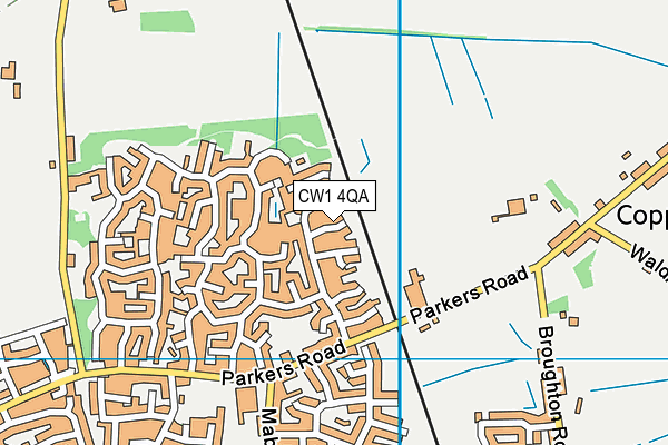CW1 4QA map - OS VectorMap District (Ordnance Survey)