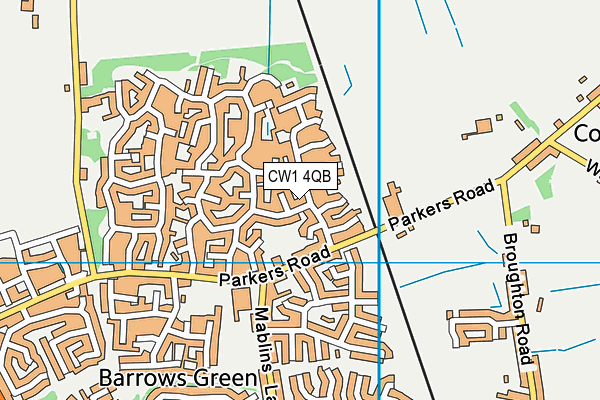 CW1 4QB map - OS VectorMap District (Ordnance Survey)