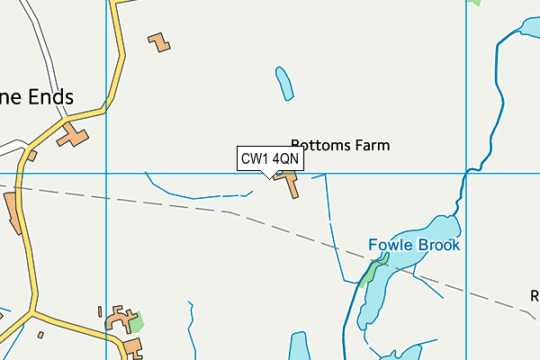 CW1 4QN map - OS VectorMap District (Ordnance Survey)