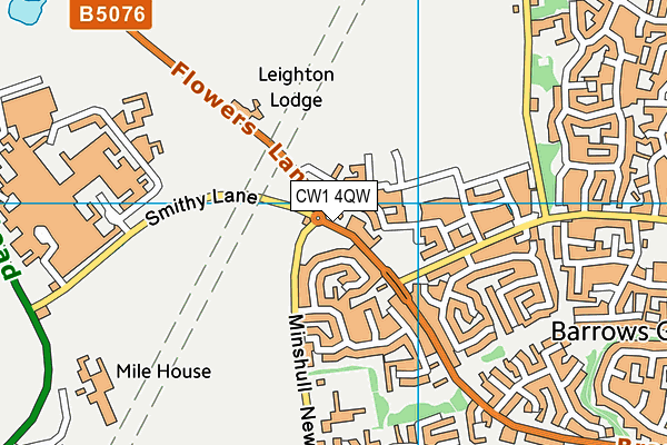 CW1 4QW map - OS VectorMap District (Ordnance Survey)