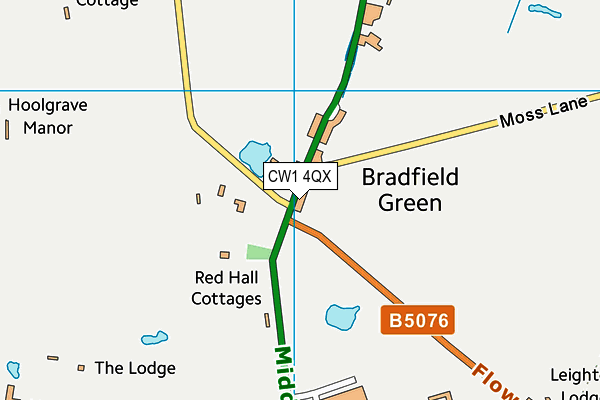 CW1 4QX map - OS VectorMap District (Ordnance Survey)