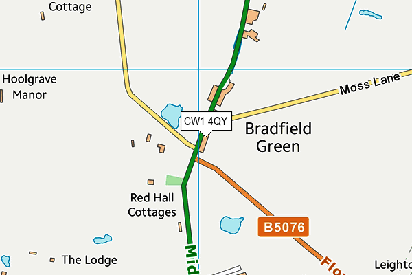 CW1 4QY map - OS VectorMap District (Ordnance Survey)