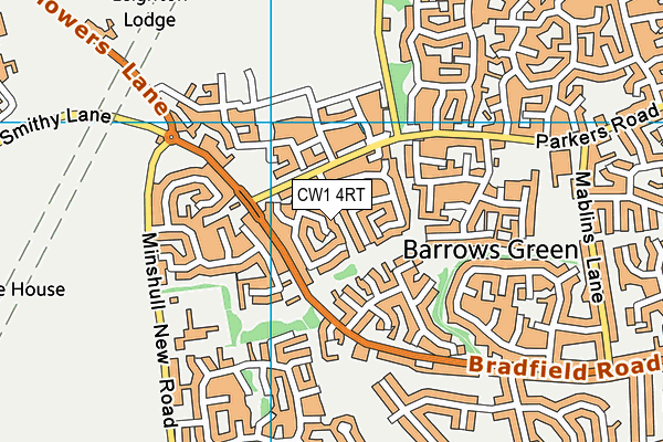 CW1 4RT map - OS VectorMap District (Ordnance Survey)