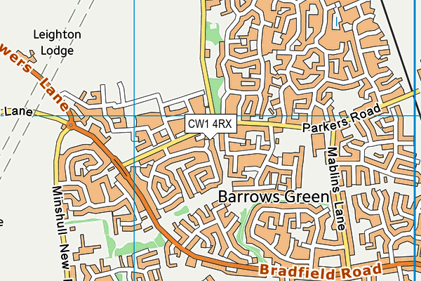 CW1 4RX map - OS VectorMap District (Ordnance Survey)